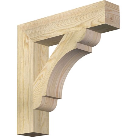 Ekena Millwork Olympic Block Rough Sawn Bracket, Douglas Fir, 4"W x 20"D x 20"H BKT04X20X20OLY05RDF